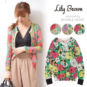 LilyBrown レトロ大花カーディガン