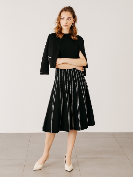セルフォード 19AW 近年 ニットワンピース ロング 切替 クロスステッチ38